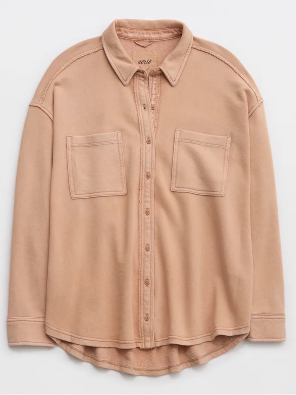 Aerie Lumberjane Fleece Shirt in Beach Dune - Picture 2 of 7